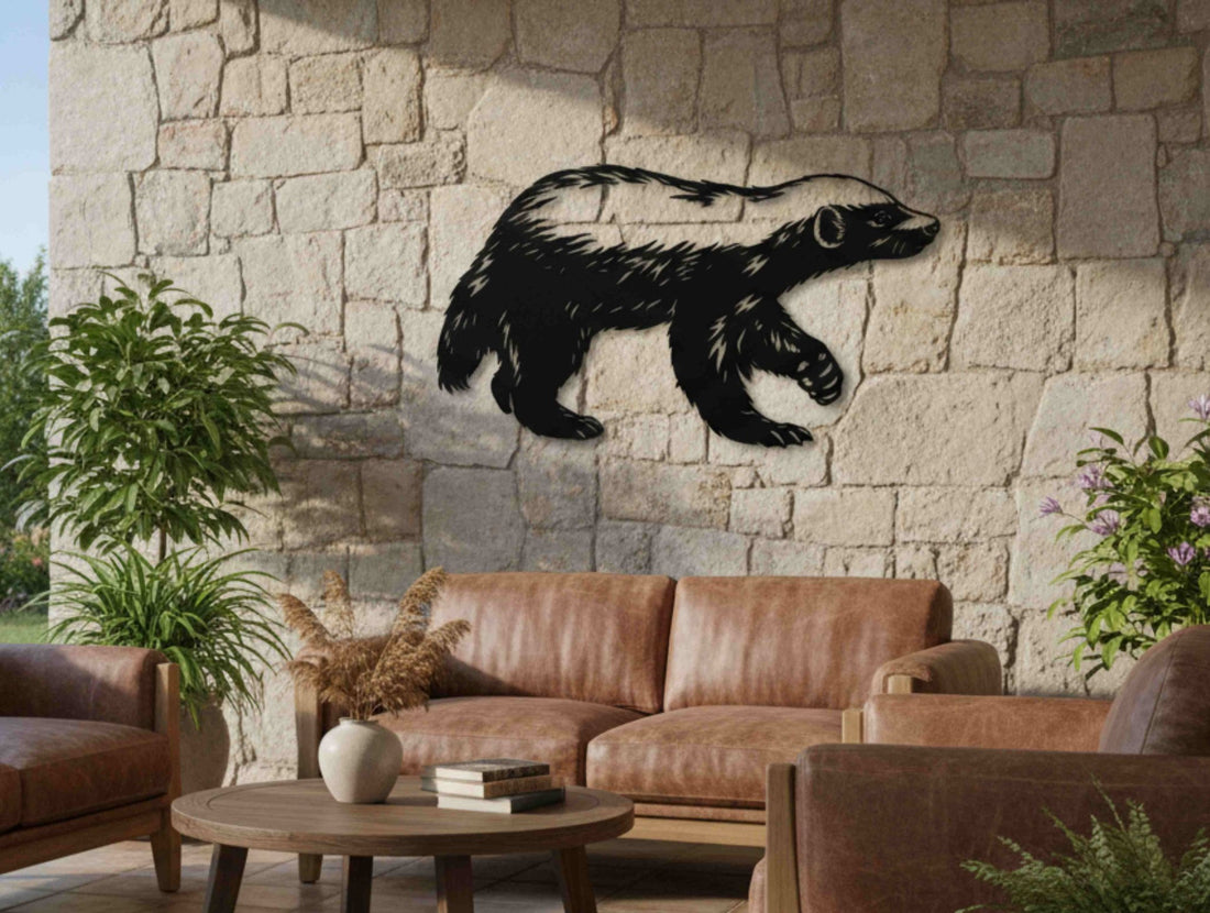 Honey Badger Metal Wall Art - MET - AL