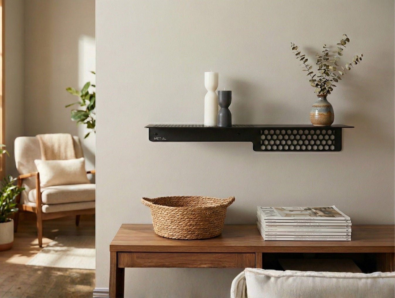 Honeycomb Metal Floating Shelf - MET - AL
