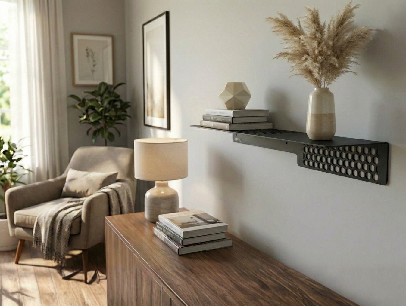 Honeycomb Metal Floating Shelf - MET - AL