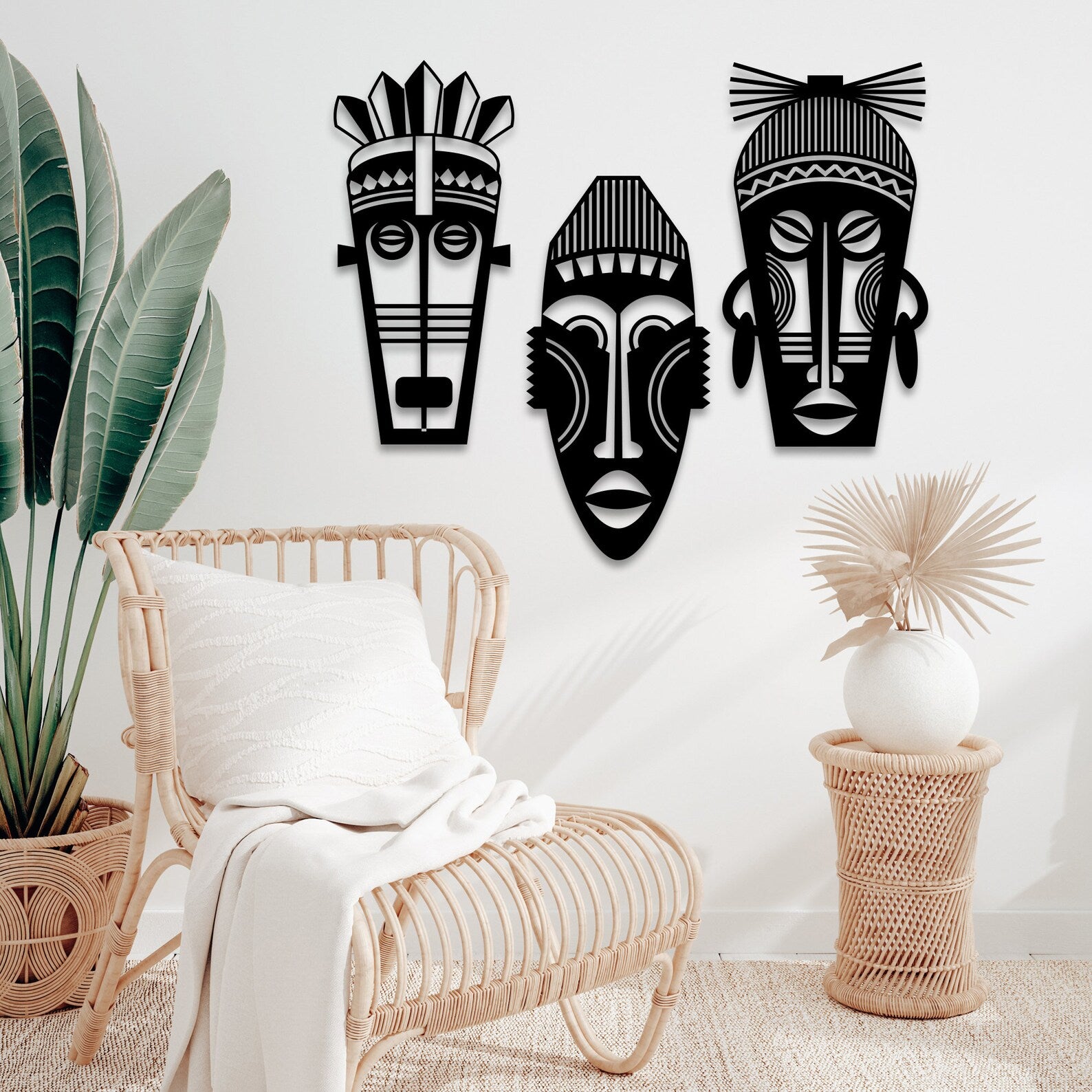 Tribal Masks Metal Wall Art