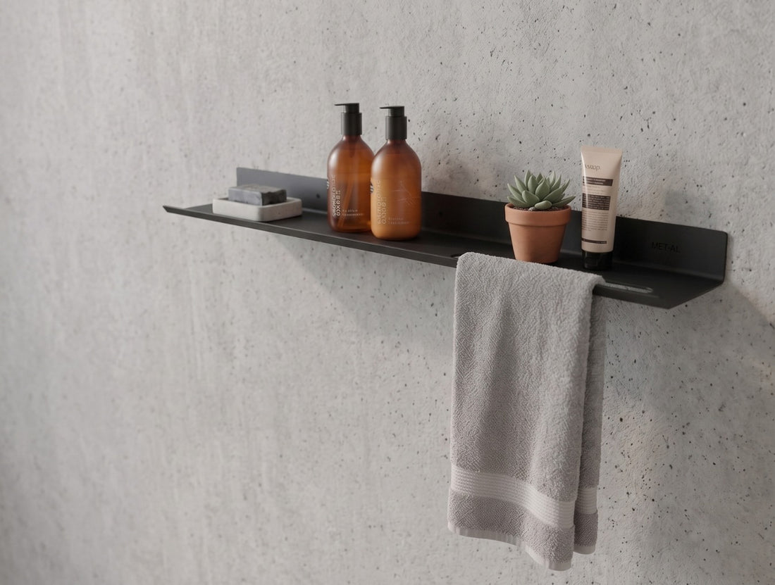 Zenith Bathroom Shelf & Hand Towel Rail - MET-AL