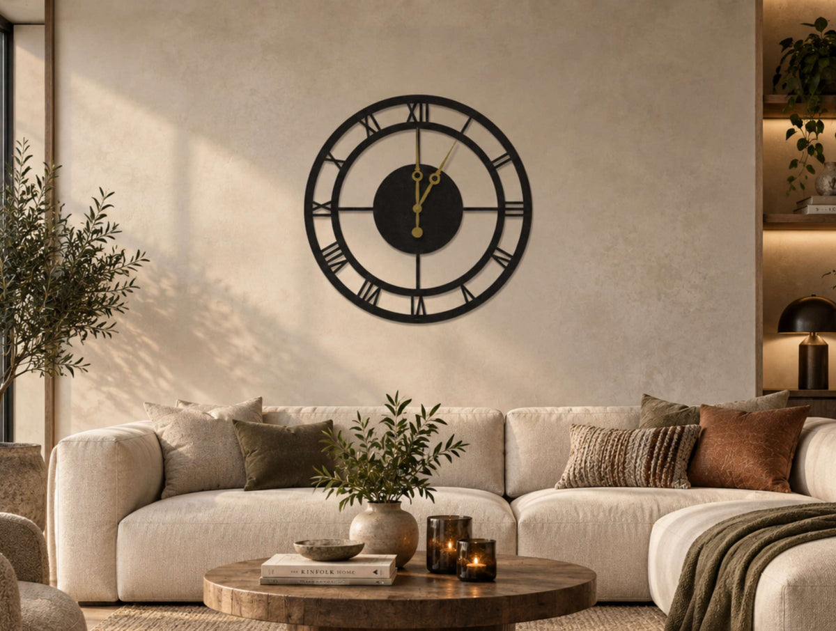 Open Face Roman Wall Clock