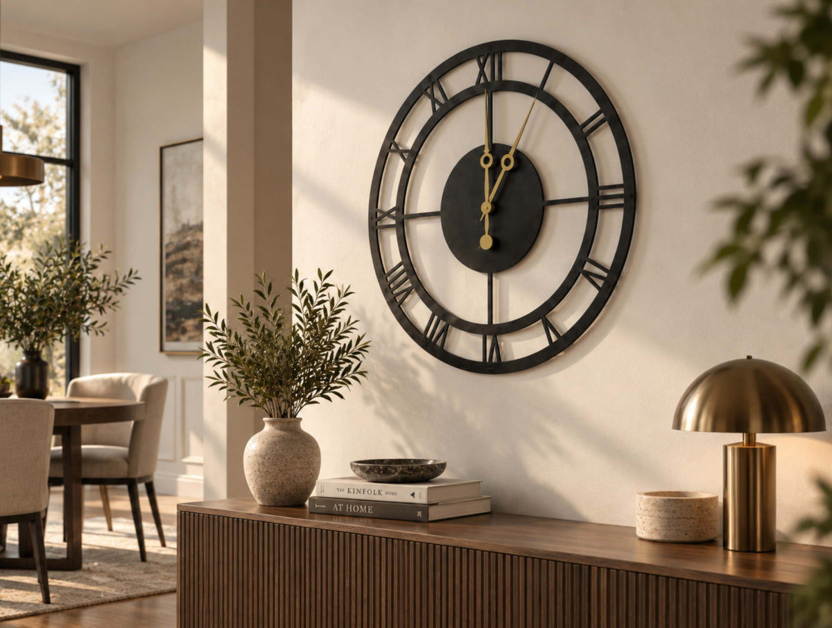 Open Face Roman Wall Clock