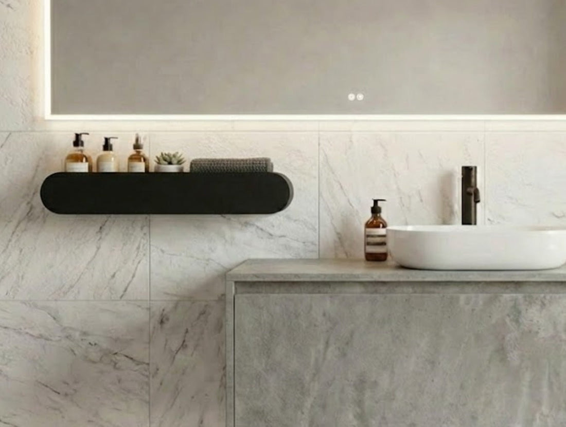 Large Ovalo Bathroom Shelf - MET - AL