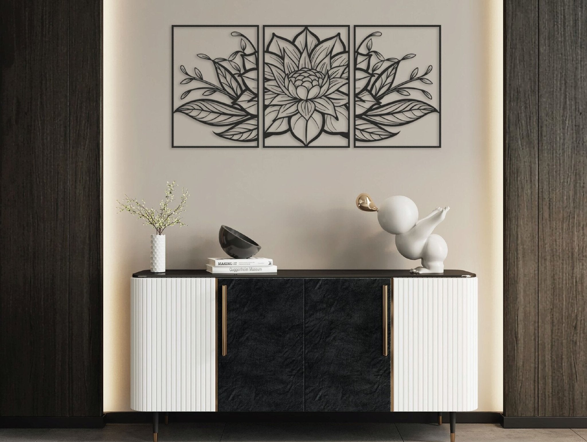 Lotus Flower Frames Metal Wall Art - MET - AL