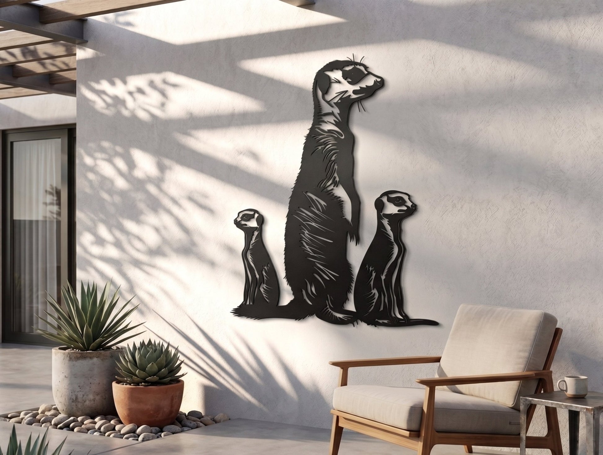 Meerkat Watch Metal Wall Art - MET-AL