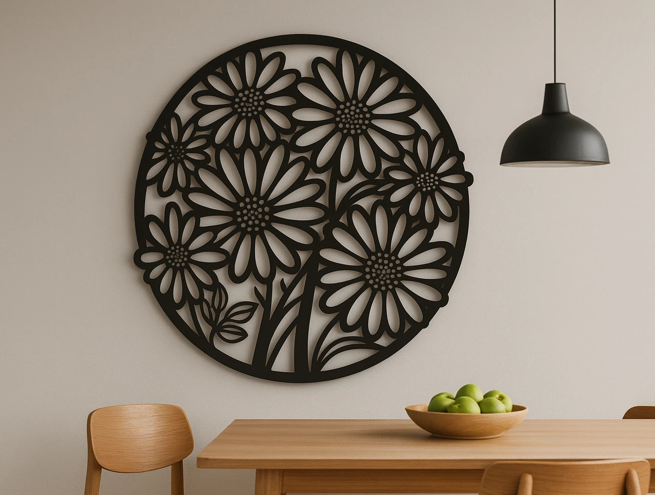 Circle of Bloom Metal Wall Art