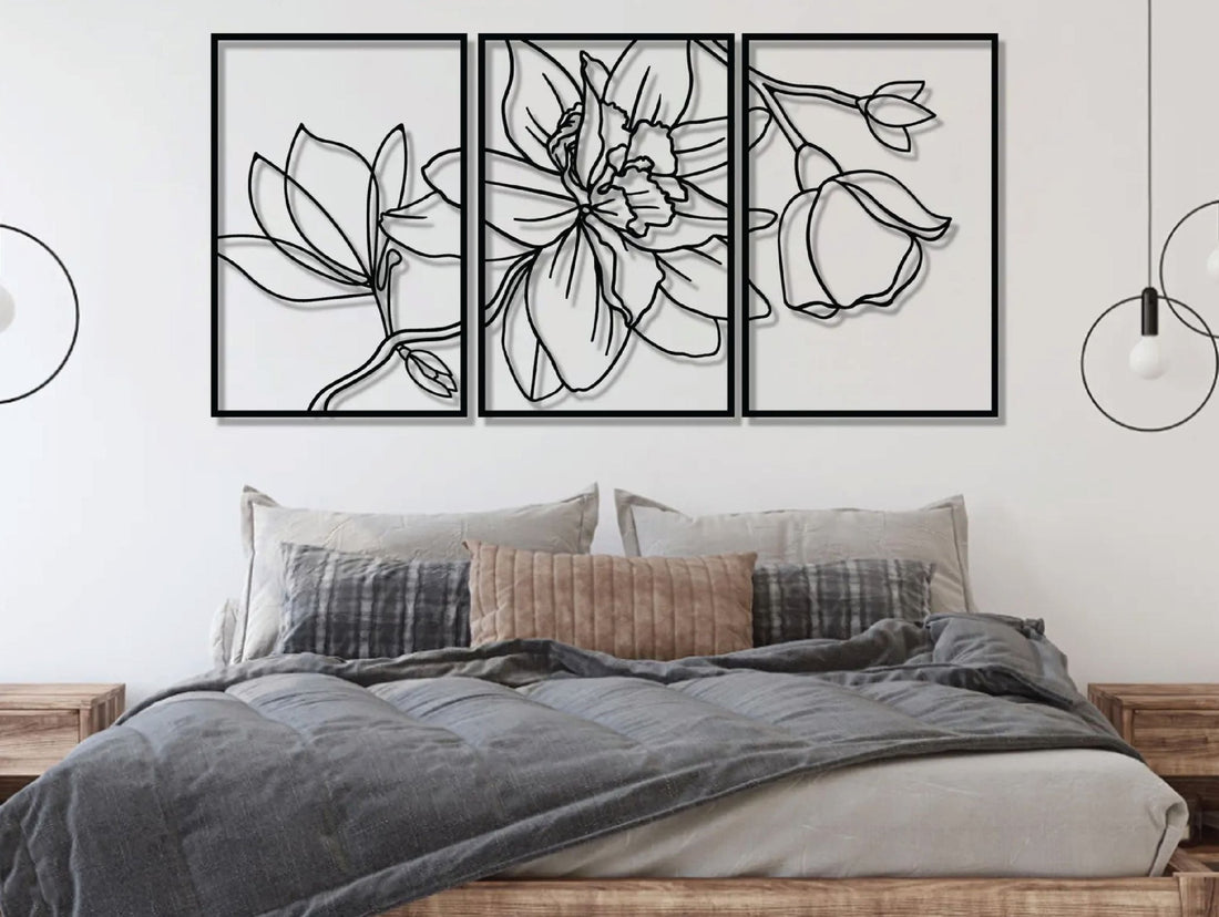 Minimal Bloom Metal Wall Art - MET - AL