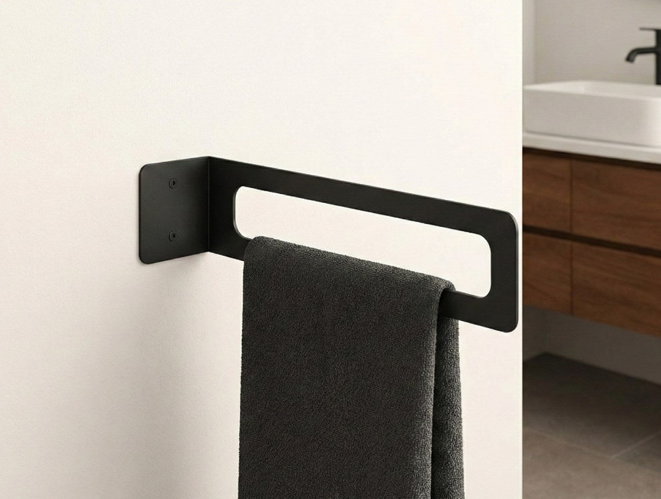 Minimalist Metal Hand Towel Holder - MET - AL