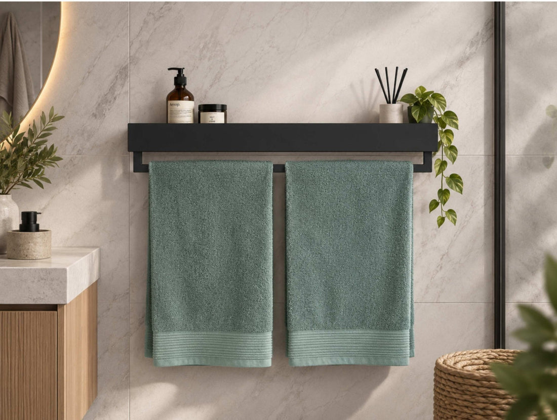 Onyx Towel Holder & Shelf - MET-AL