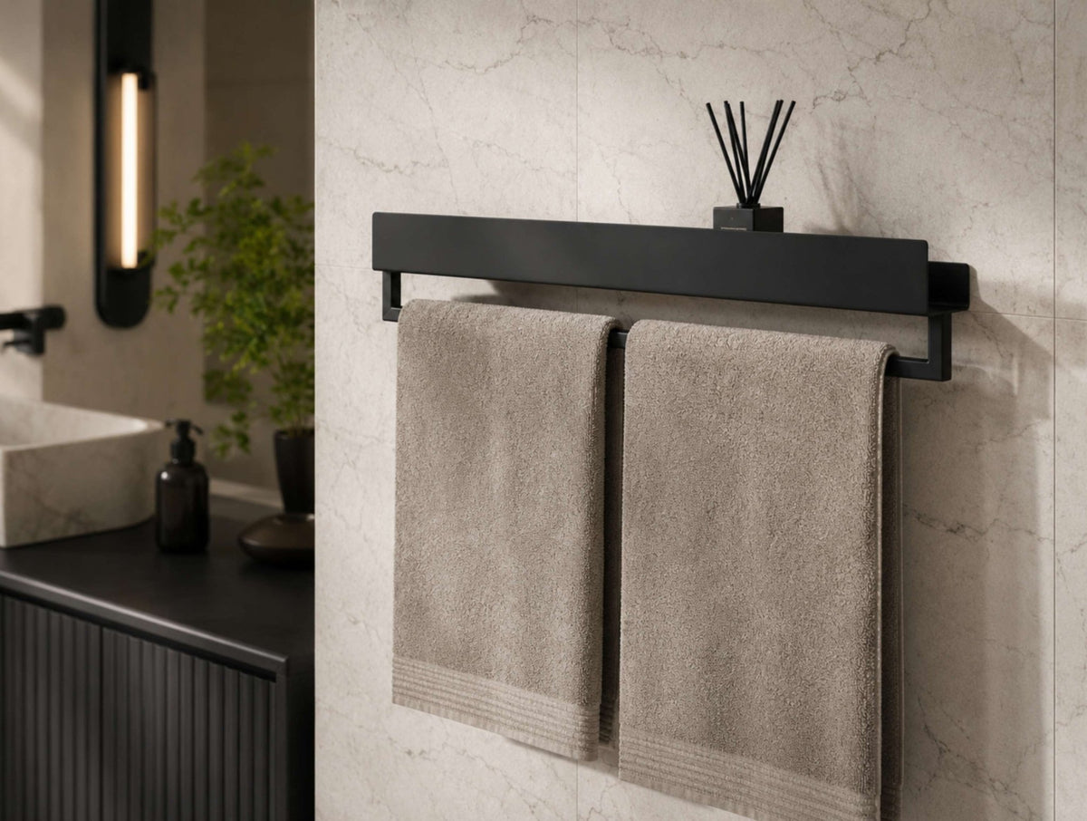 Onyx Towel Holder & Shelf - MET-AL