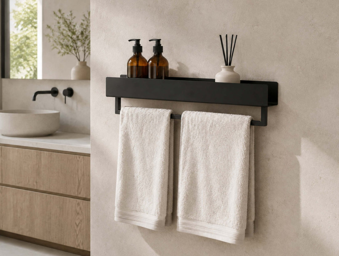 Onyx Towel Holder & Shelf - MET-AL