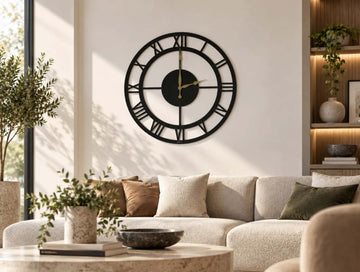 Open Face Roman Wall Clock - MET-AL