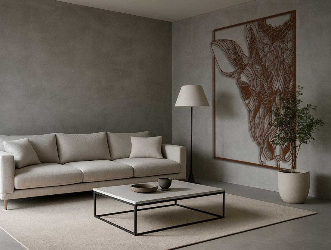 Ornate Tallneck Metal Wall Art - MET - AL