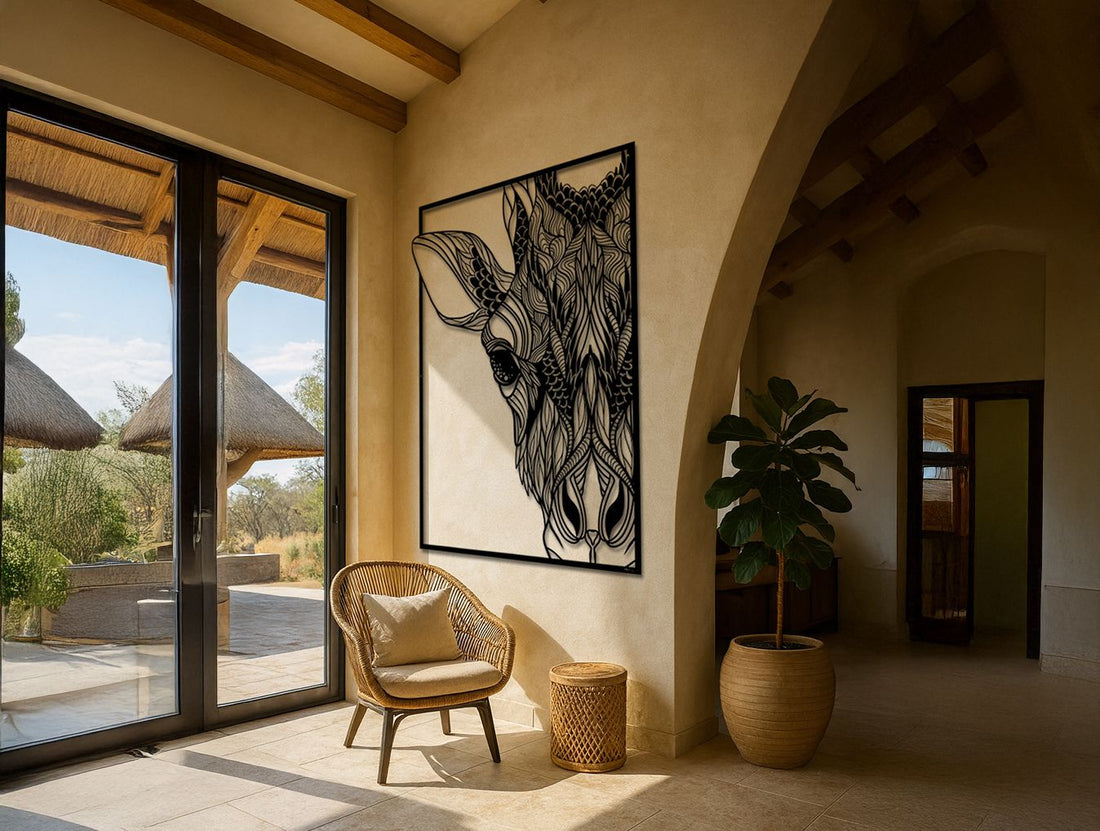 Ornate Tallneck Metal Wall Art - MET - AL