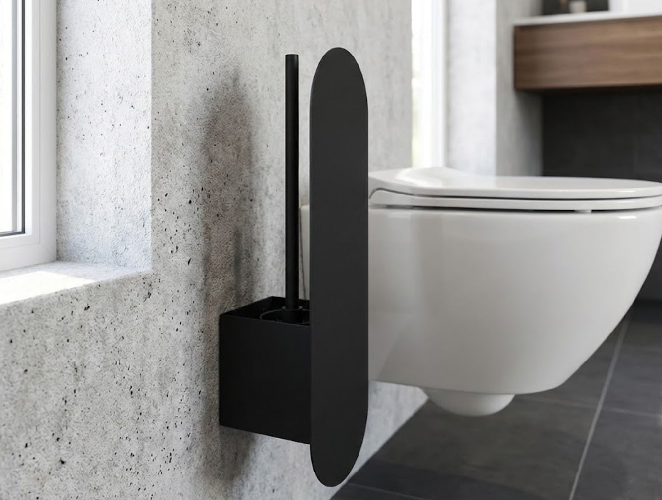 Ovalo Toilet Brush Holder - MET - AL