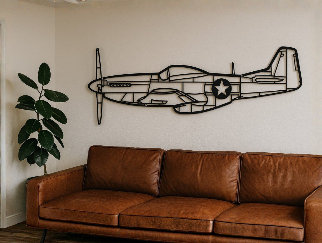 P - 51 Mustang Metal Wall Art - MET - AL