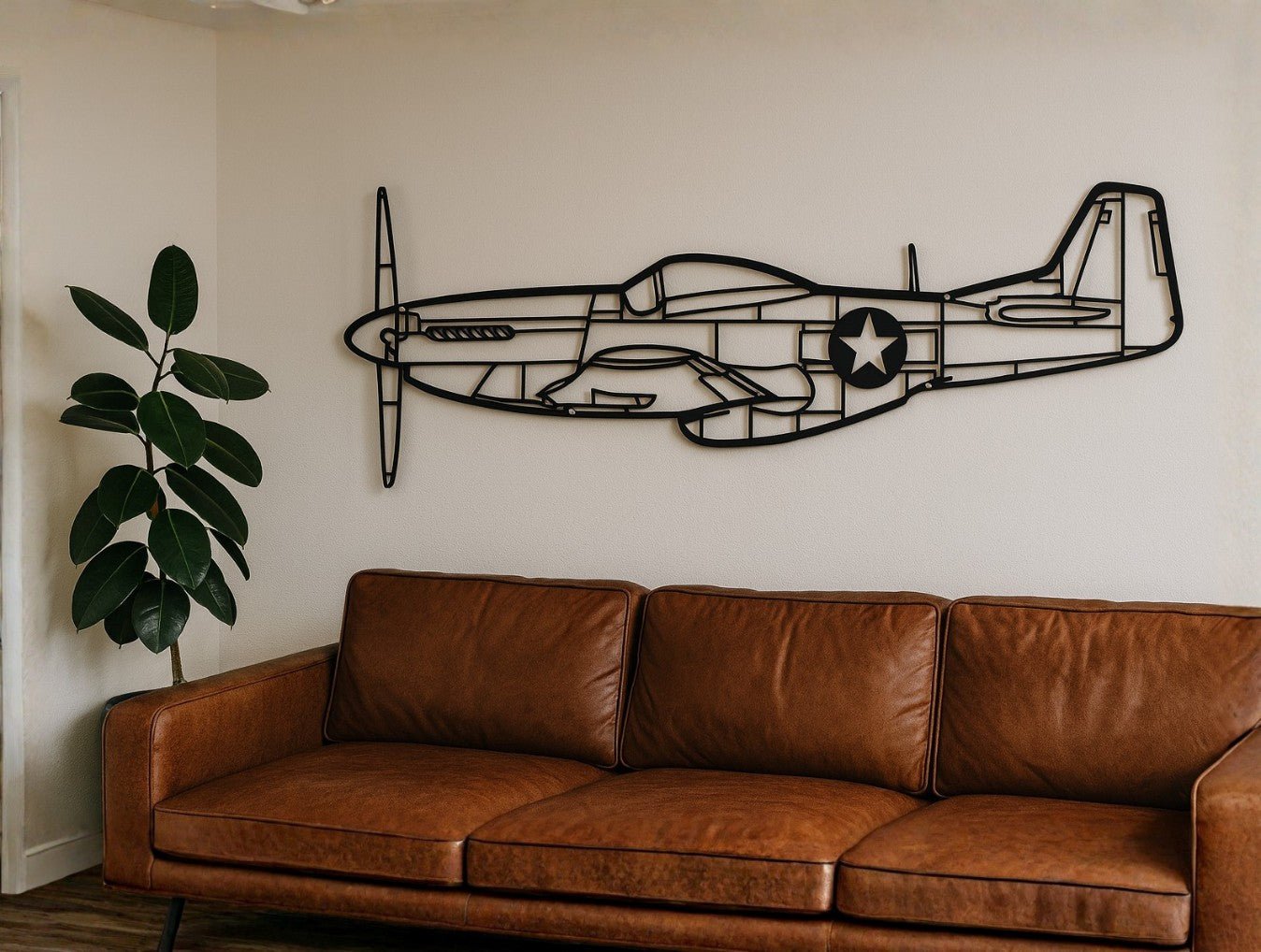 P - 51 Mustang Metal Wall Art - MET - AL
