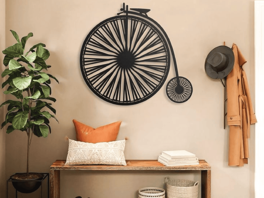 Penny Farthing Metal Wall Art - MET - AL