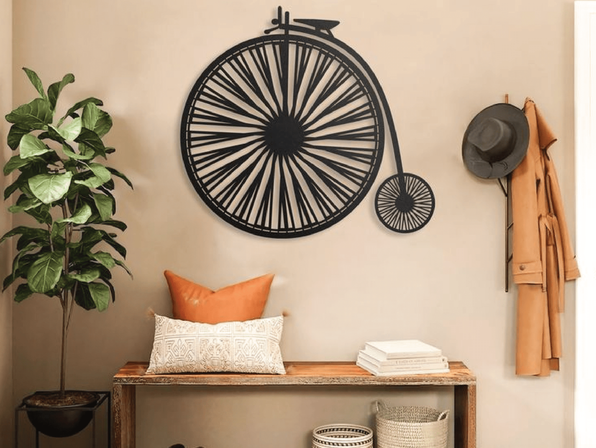 Penny Farthing Metal Wall Art - MET - AL
