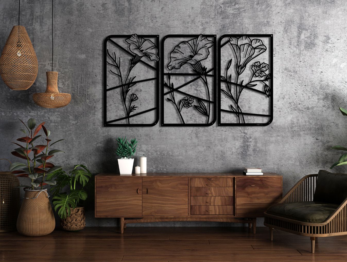 Petal and Pane Metal Wall Art - MET - AL