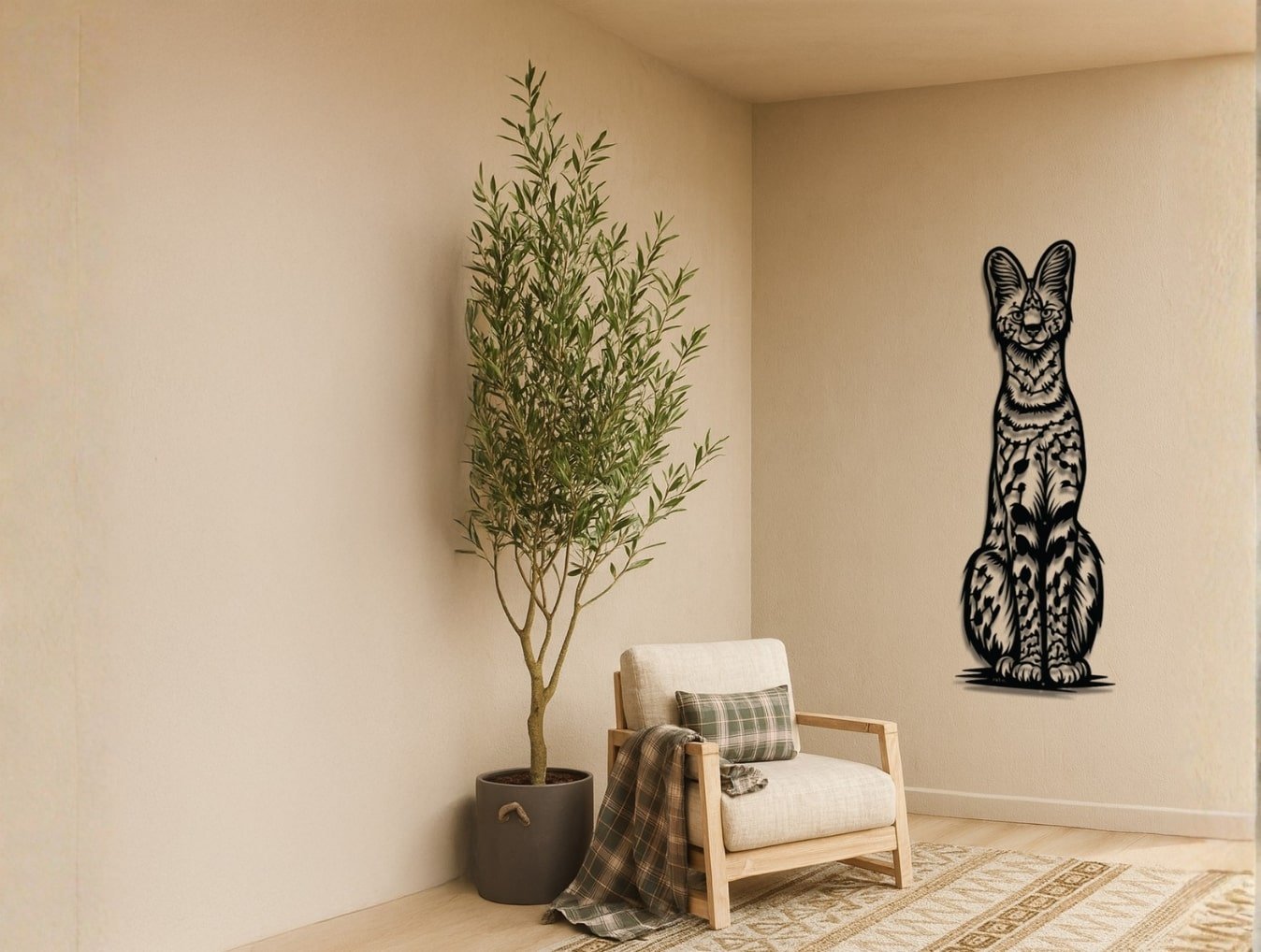 Serval Metal Wall Art - MET - AL