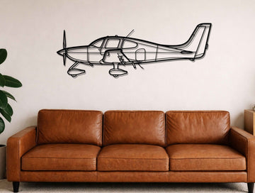 SR22 Silhouette Metal Wall Art - MET - AL