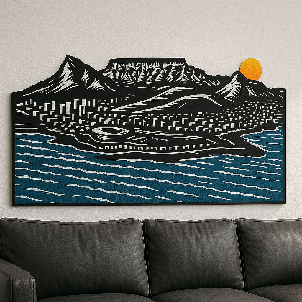 Table Mountain Sunset Metal Wall Art - MET - AL