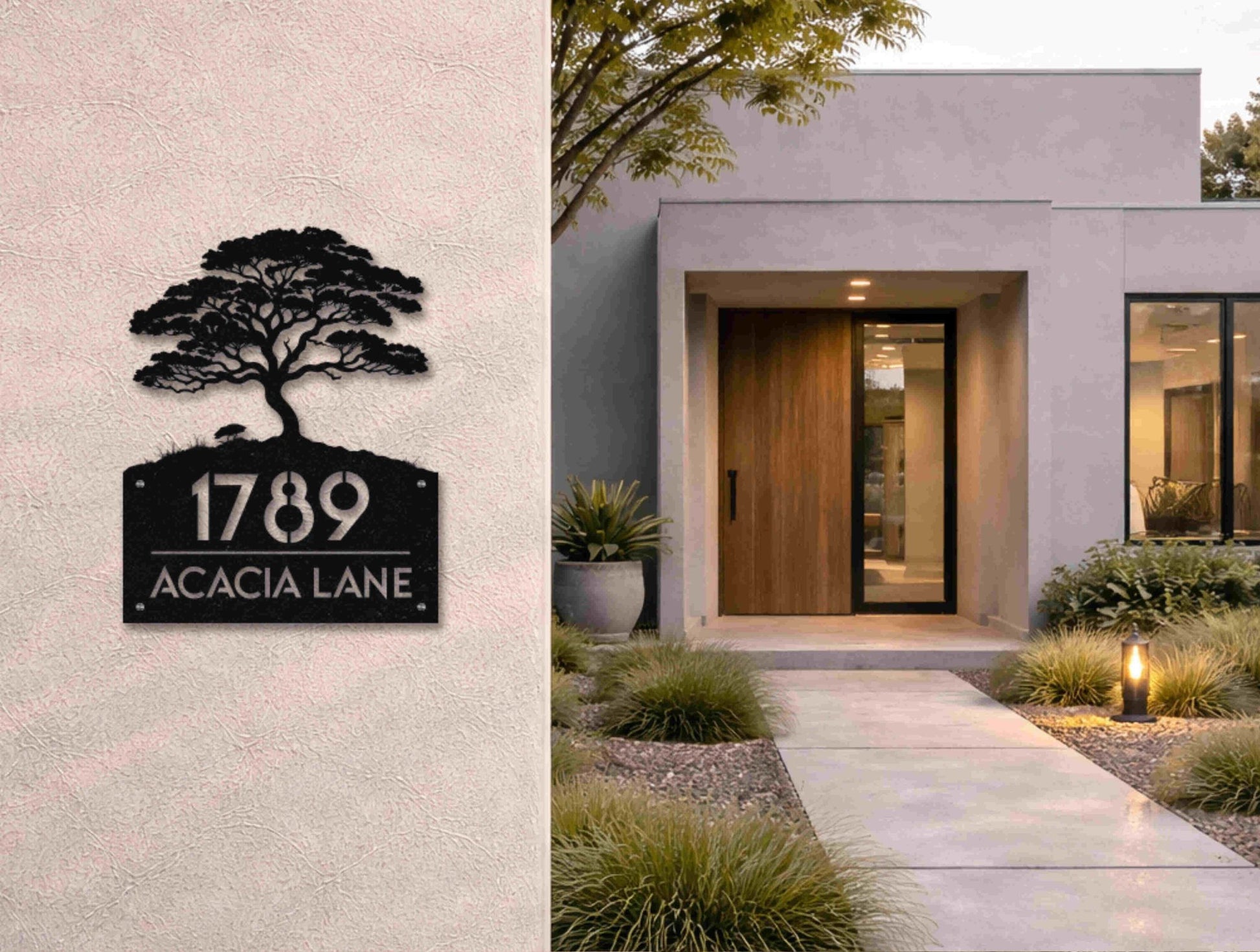 The Acacia Tree Metal House Number - MET - AL