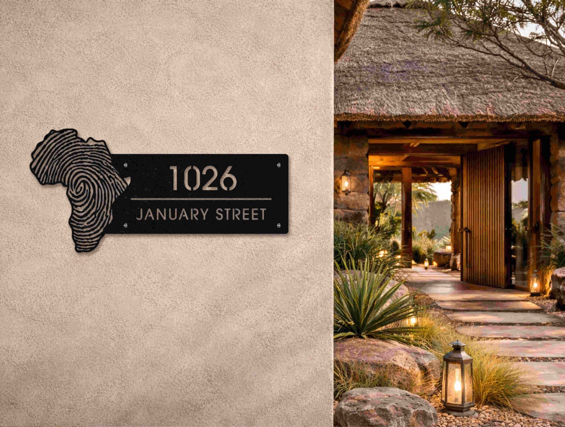 The African Essence Metal House Number - MET - AL