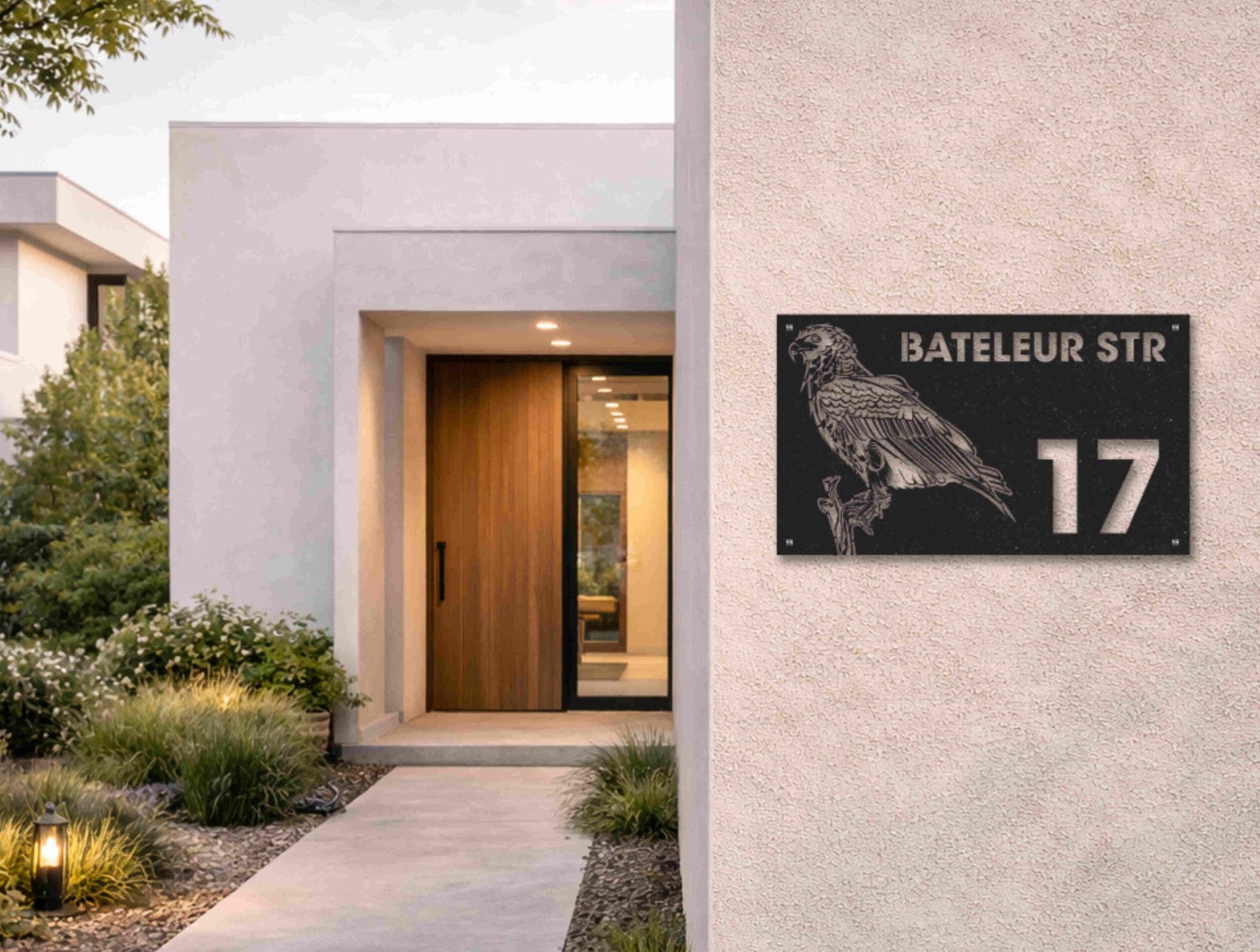 The Bateleur Bird Metal House Number - MET - AL
