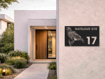 The Bateleur Bird Metal House Number - MET - AL