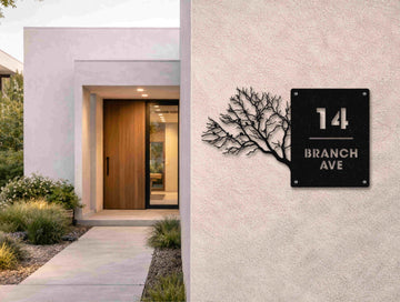 The Birds on a Branch Metal House Number - MET - AL