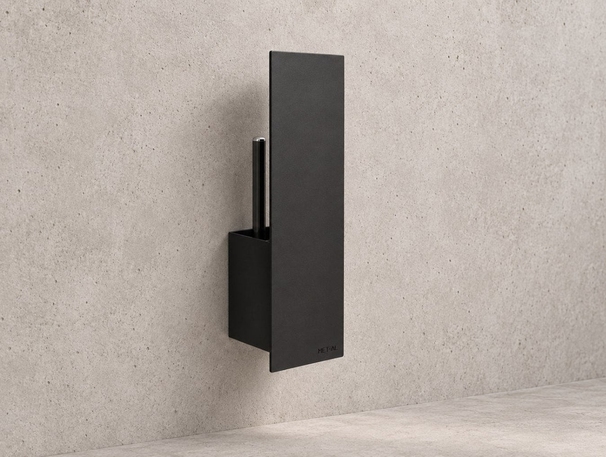 The Bloc Range Wall-Mounted Metal Toilet Brush Holder - MET-AL