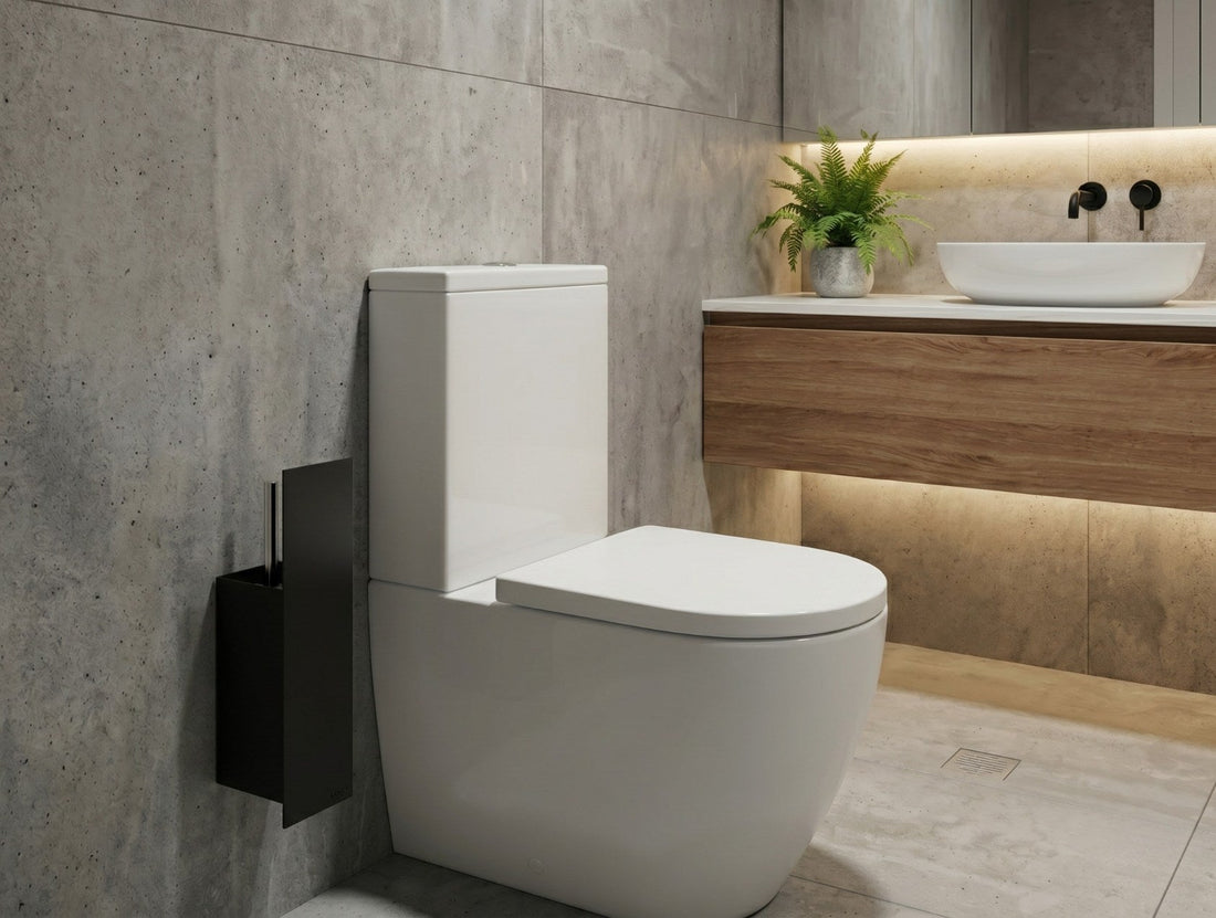 The Bloc Wall - Mounted Toilet Brush Holder - MET - AL