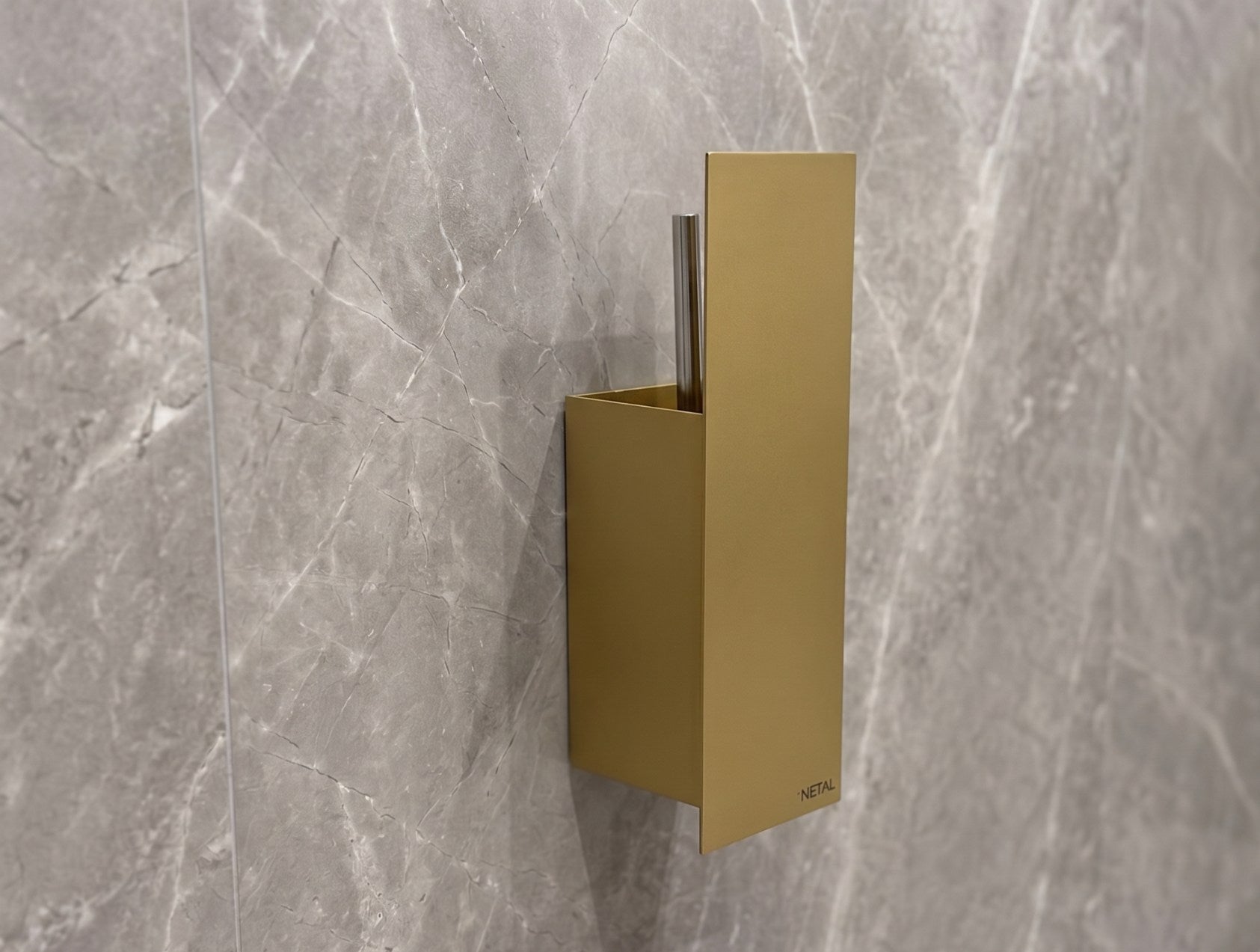 The Bloc Wall - Mounted Toilet Brush Holder - MET - AL