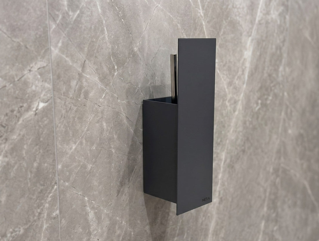 The Bloc Wall - Mounted Toilet Brush Holder - MET - AL
