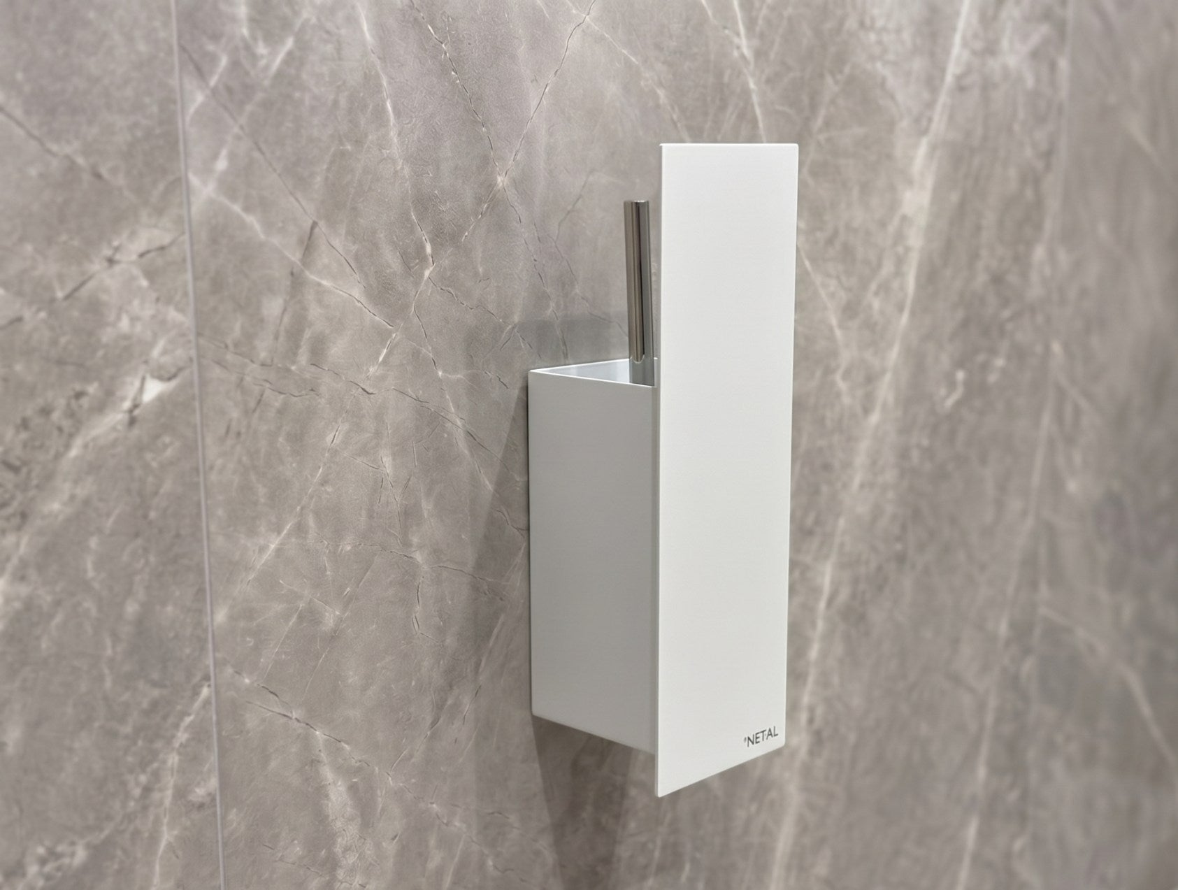 The Bloc Wall - Mounted Toilet Brush Holder - MET - AL