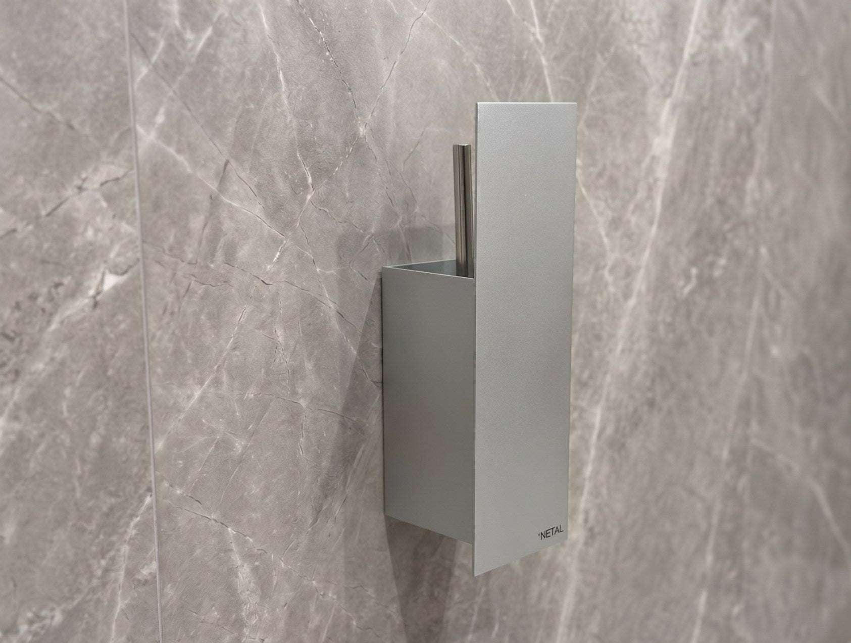 The Bloc Wall - Mounted Toilet Brush Holder - MET - AL