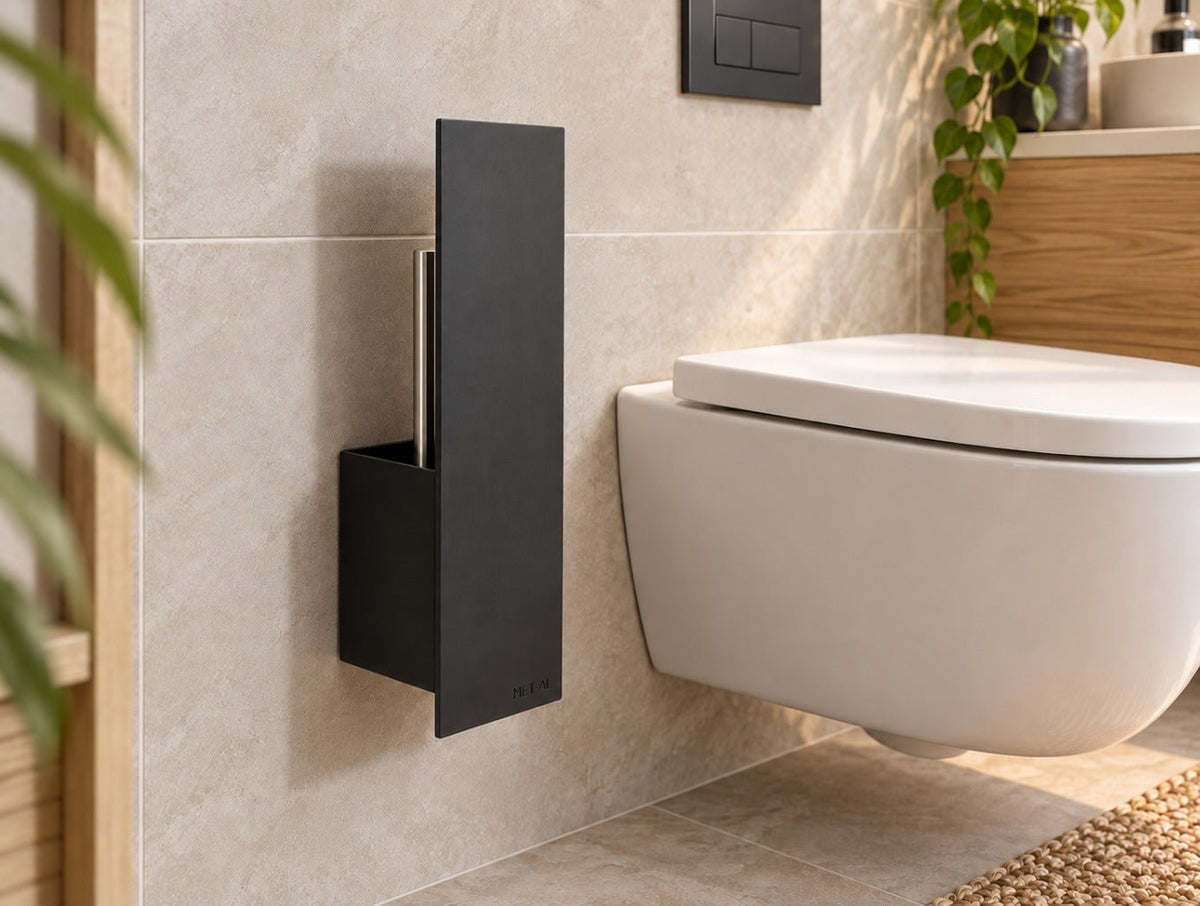 The Bloc Wall-Mounted Toilet Brush Holder - MET-AL