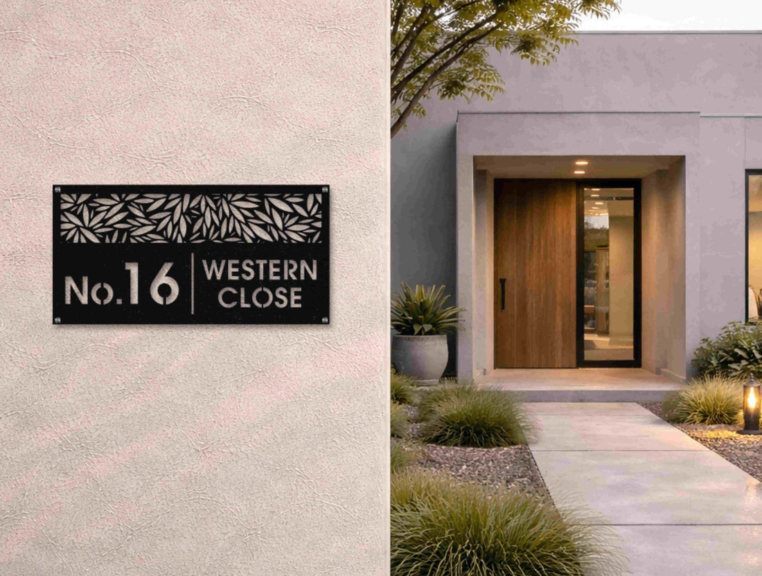 The Deco Leaves Metal House Number - MET - AL