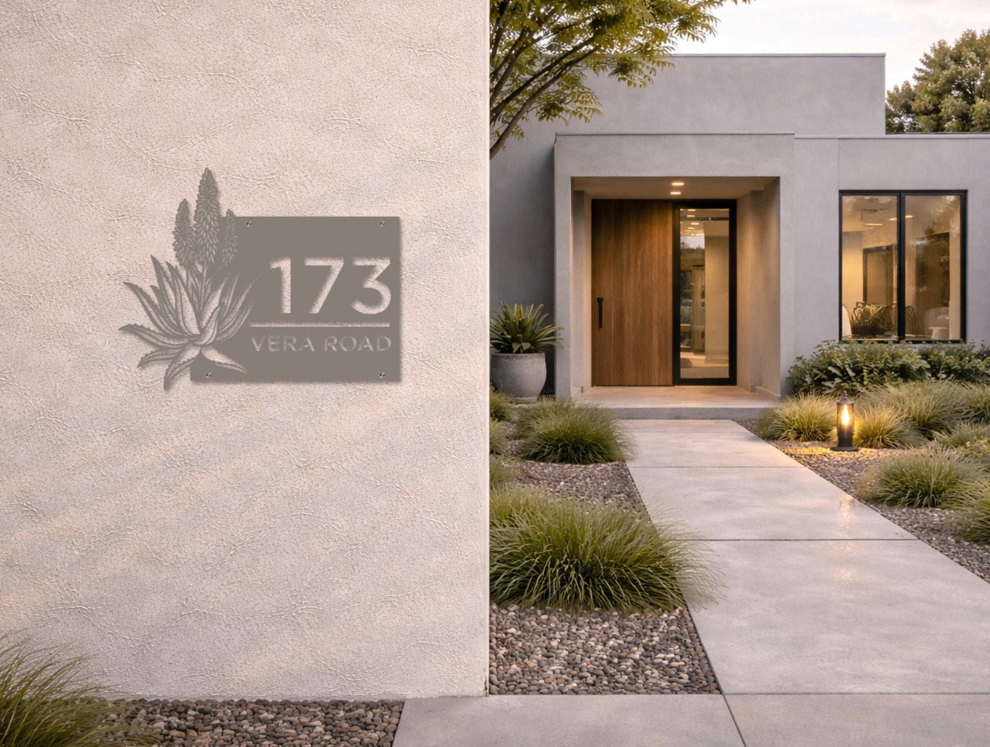 The Desert Bloom Metal House Number - MET - AL
