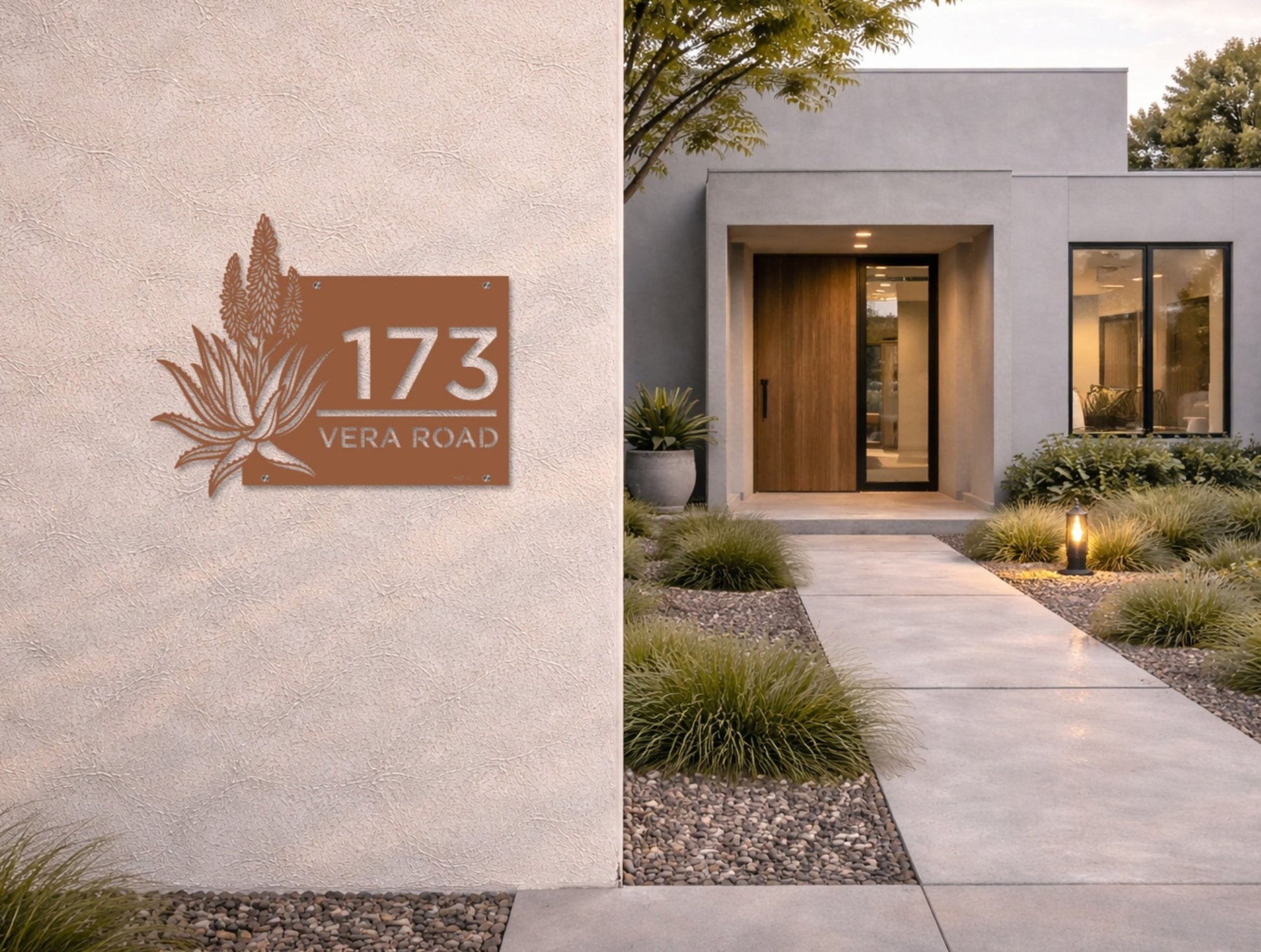 The Desert Bloom Metal House Number - MET - AL