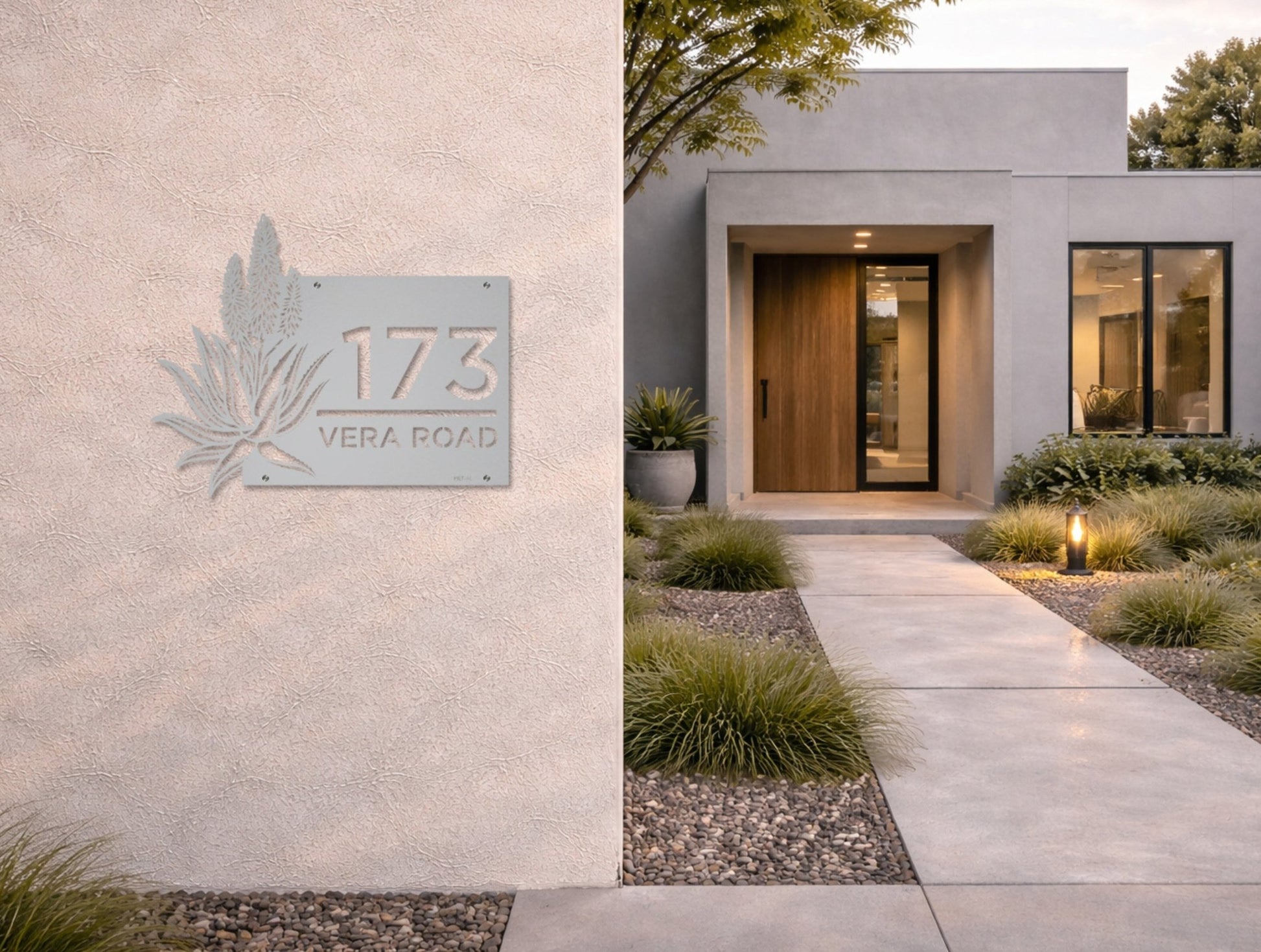 The Desert Bloom Metal House Number - MET - AL