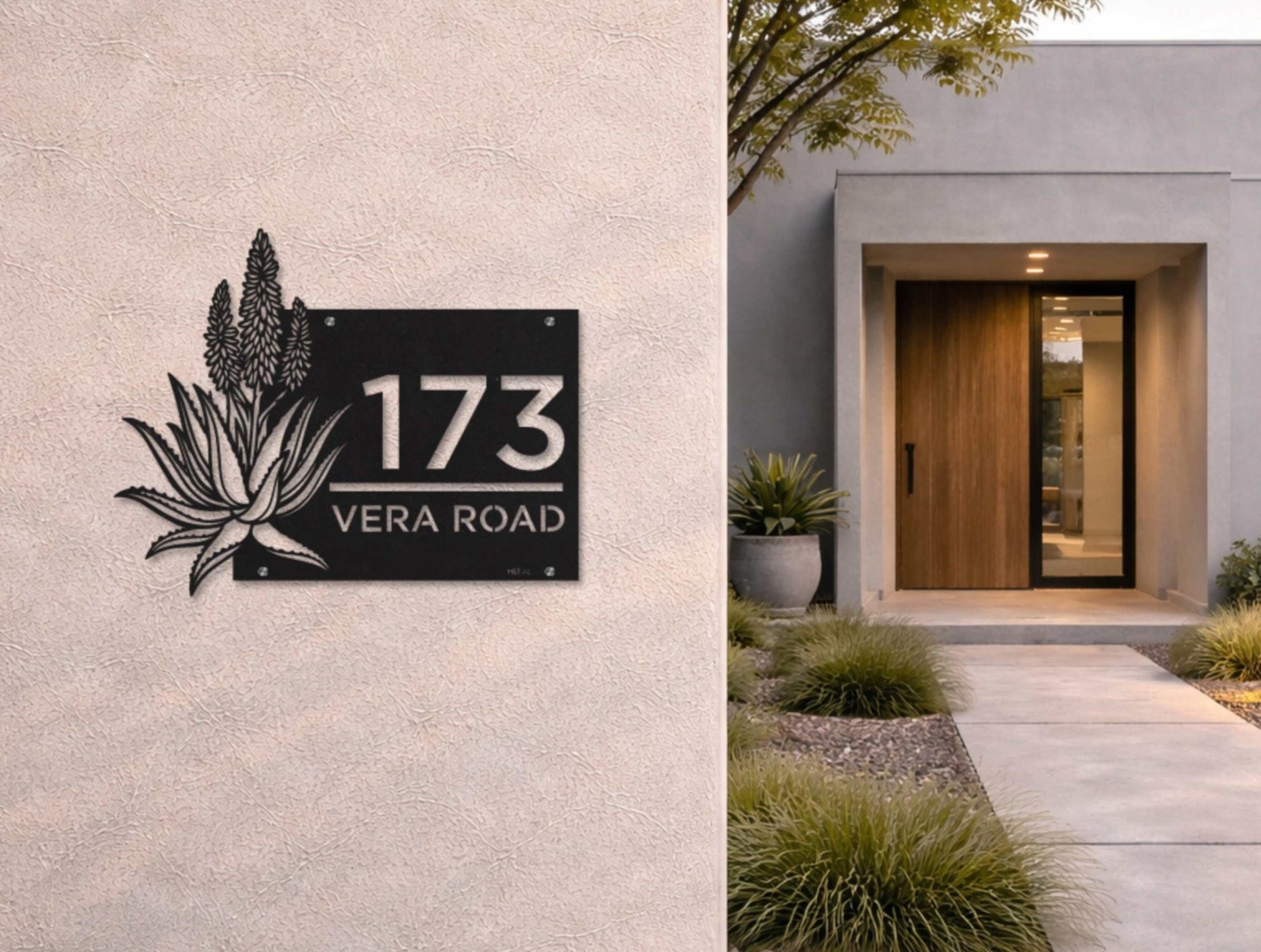 The Desert Bloom Metal House Number - MET - AL