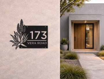 The Desert Bloom Metal House Number - MET - AL