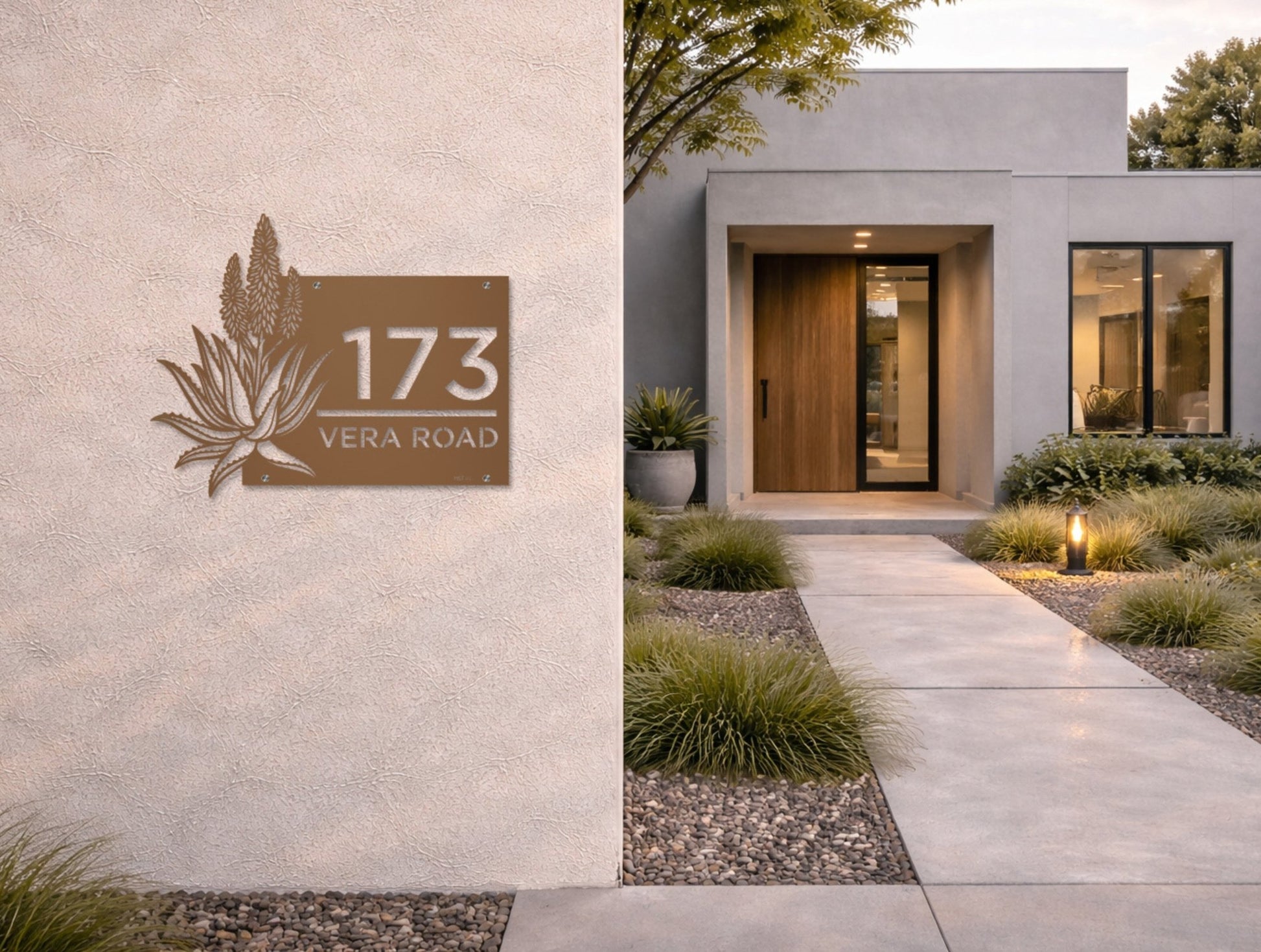 The Desert Bloom Metal House Number - MET - AL