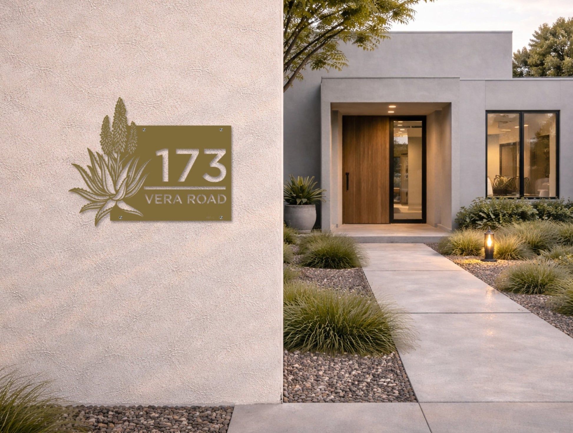The Desert Bloom Metal House Number - MET - AL