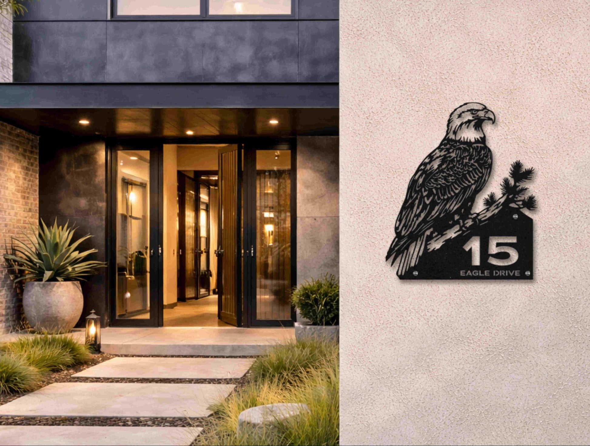The Eagle Metal House Number - MET - AL