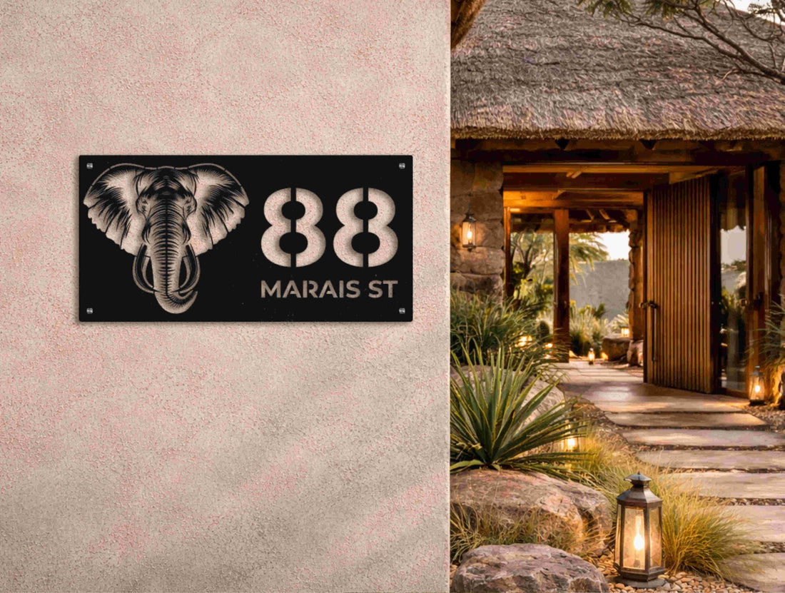 The Elephant Metal House Number - MET - AL